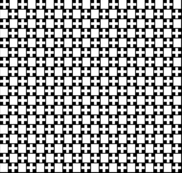 sin costura negro y blanco geométrico modelo con cuadrado y cruzar vector