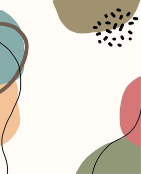 Abstract shapes composition with lines and color blocks vector