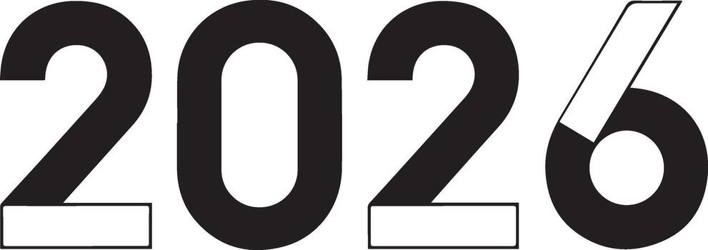 Bold Graphic Display of Year Two Thousand Twenty Six vector