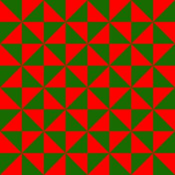 Geometric seamless pattern with red and green triangles. vector