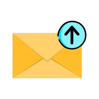 E - mail or message being sent or uploaded. vector