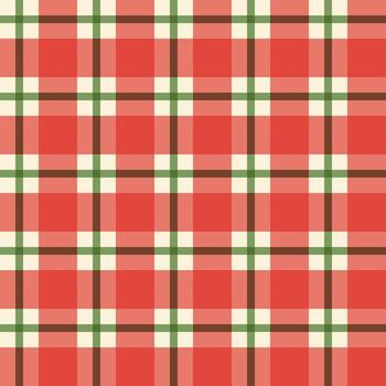 Seamless pattern of tartan with red, green and white use for fabric texture, flat backdrop, textile print and other. vector