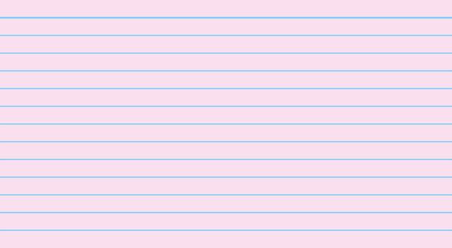 Pink sheet of paper with blue horizontal lines, resembling lined paper or an index card. vector
