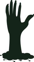 Spooky Zombie Hand Silhouette. Creepy Halloween Hand vector