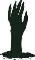 Spooky Halloween Zombie Hand Silhouette. Isolated on White Background vector