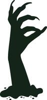 Spooky Zombie Hand Silhouette on White Background vector