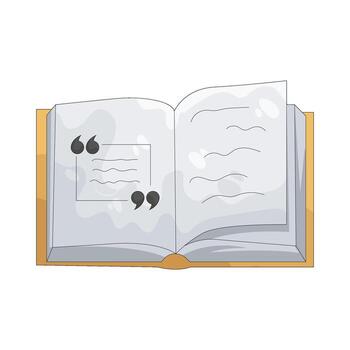 Illustration of an Open Book with Quotation Marks vector