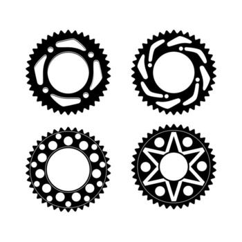Four gears with different shapes on a white background vector