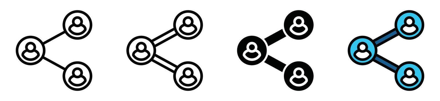 Share button icon set. Social media communication group, sharing, connect, network icon symbol - illustration vector