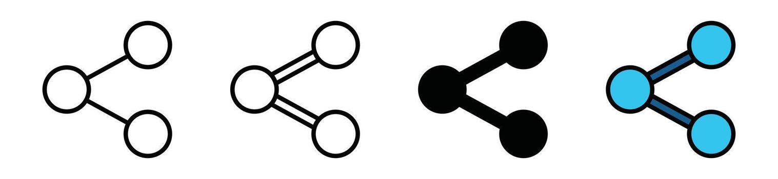 compartir botón icono colocar. social medios de comunicación comunicación, intercambio, conectar, red icono símbolo - ilustración vector