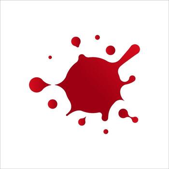 Red Ink Splotch Abstract Design Element vector