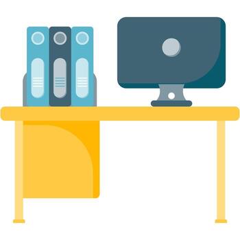 Modern Digital Work Desk Setup vector