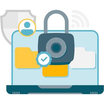 remoto trabajo seguridad y datos proteccion vector