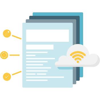Cloud Document Sharing and Collaboration vector