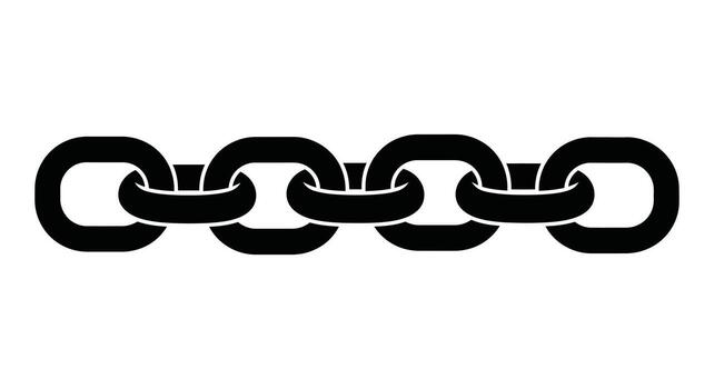 A black and white image of a chain link vector