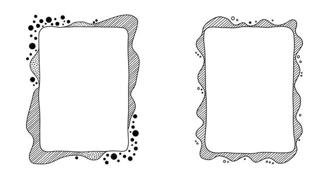 Two frames with black and white dots on them vector