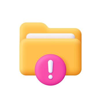 Folder with warning sign icon vector