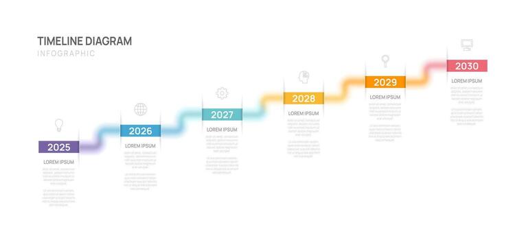 Infographic 2025 Timeline diagram with gantt chart template for business. presentation. vector