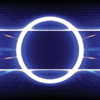 Futuristic circle design with glowing elements vector