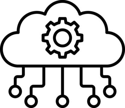 icono de línea de computación en la nube vector