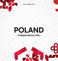 moderno Polonia independencia día bandera con un elegante bandera composición para sitio web encabezados y evento gráficos. vector