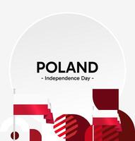 Polonia nacional día márketing equipo con geométrico temática plantillas para social medios de comunicación y correo electrónico encabezados vector