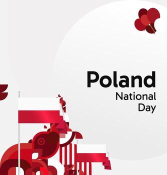 patriótico antecedentes con dinámica geométrico patrones para Polonia nacional día campañas y evento promociones vector