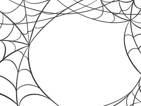 araña web modelo con Copiar espacio para Víspera de Todos los Santos tarjeta, folleto, bandera, o Bosquejo diseño. horizontal antecedentes con telaraña, gráfico vector
