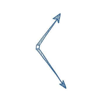 Hand-drawn arrow sketch as cute thin navigation symbol, freehand graphic pointer for direction and guidance design. vector