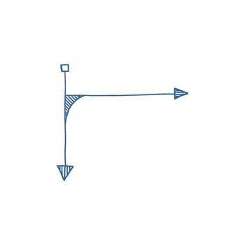 Hand-drawn arrow cutesketch as navigation symbol, freehand graphic pointer for direction and guidance design. vector