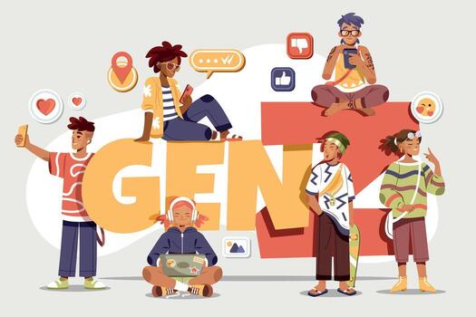 plano mano dibujado celebrando joven personas y su popular cultura antecedentes vector