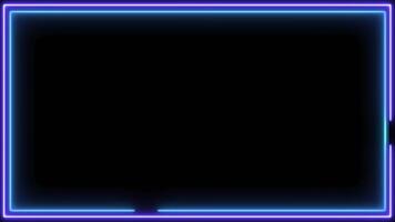 neón rectángulo lazo animación, marco resplandor rectángulo frontera animado para vivir, transmisión, etc video
