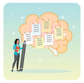 Sticky notes concept to memory or task reminder. vector