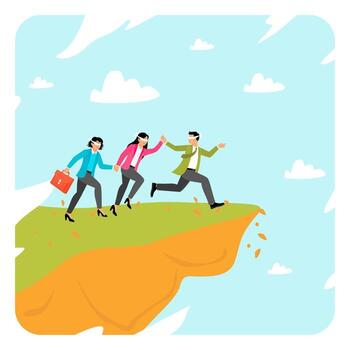 Bad decision concept. Mistake or wrong decision with blind decision. vector