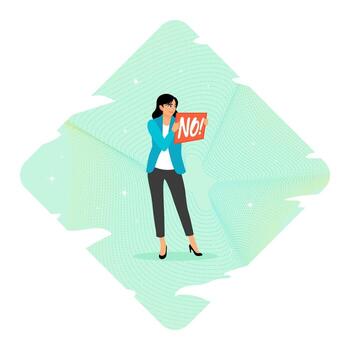 Say no, rejection concept or refuse to do thing. vector