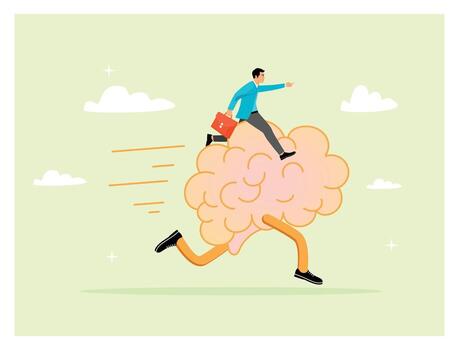 cerebro inteligencia concepto, Resiliencia o creatividad a controlar pensando proceso para nuevo idea. vector