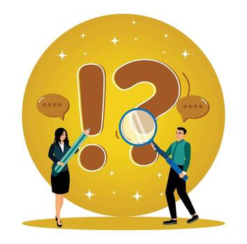 negocio equipos contratar en diálogo y pregunta y responder a resolver problemas. vector