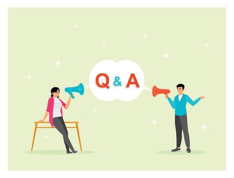 Question and answer session concept. FAQ or frequently asked questions. vector