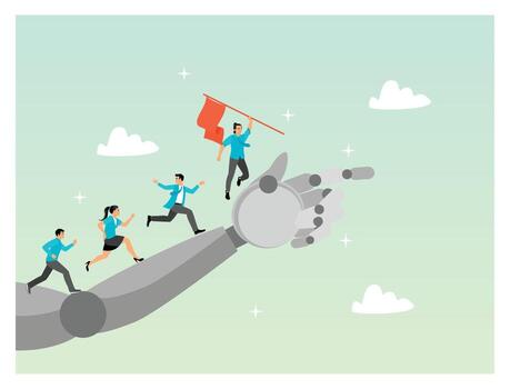 AI Artificial Intelligence help support business success. vector