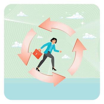 Life cycle or daily routine behavior concept. vector