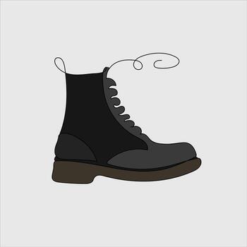 Colored One Line Lace-Up Combat Boot vector