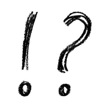 Hand drawn exclamation mark and question mark clipart Single element for design problem vector