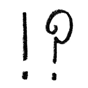 Hand drawn exclamation mark and question mark clipart Single element for design signal vector