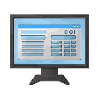 ilustración de un computadora monitor con datos vector
