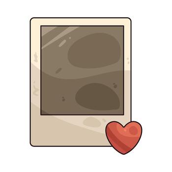 Blank Instant Photo Frame with Heart vector