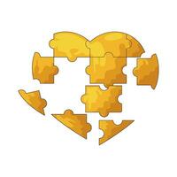 amarillo corazón rompecabezas ilustración vector