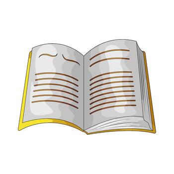 Illustration of Open Book with Lined Pages vector