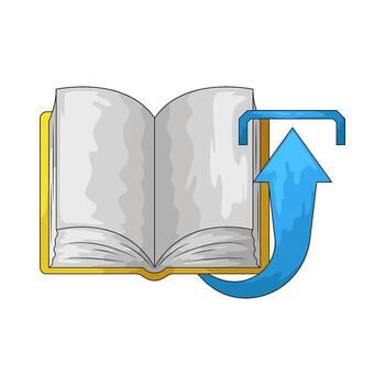 Illustration of Uploading to an Open Book vector