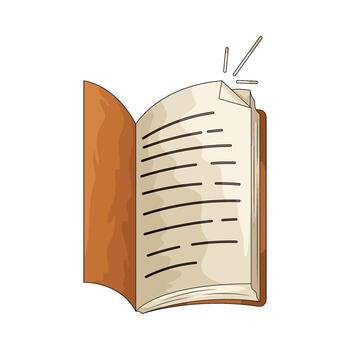 Illustration of Open Book with Folded Page Corner vector