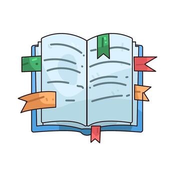 Illustration of Open Book with Bookmarks vector
